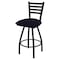 Holland Bar Stool Co 25" Swivel Counter Stool, Black Wrinkle, Canter Twilight Seat X410 - alternate 1